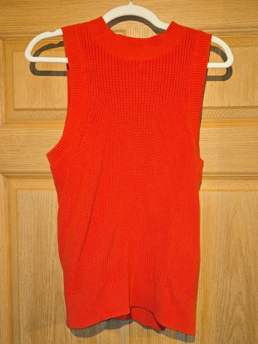 525 America Bright Red Sleeveless Crewneck Knit Sweater